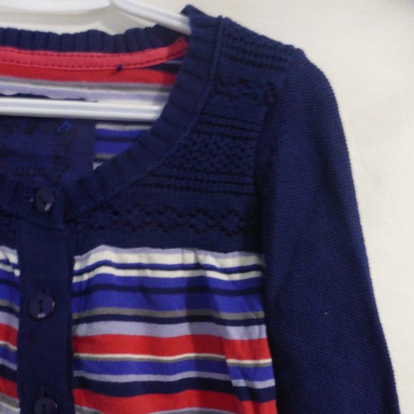 EDC, small, striped cardigan, 3 button front, open bottom, GUC - Picture 3 of 14